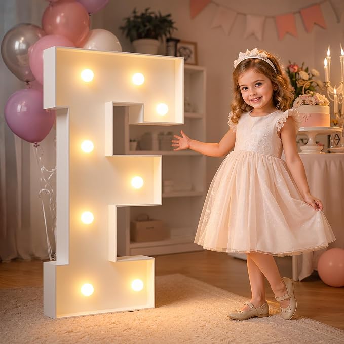 imprsv Marquee Light Up Letters, 3FT Marquee Letters for Birthday Baby Shower Wedding Decorations Light Up Letters for Engagement Party Decor, Large Marquee Letters for Party Decorations, Letter F