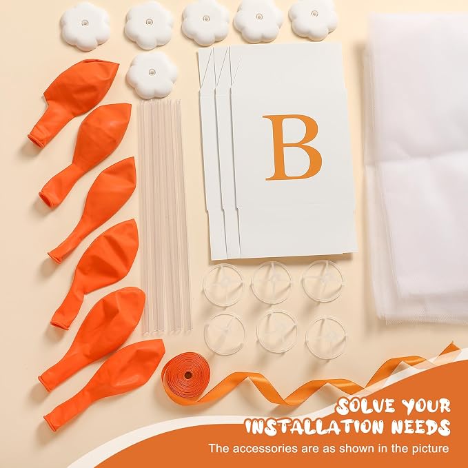 6 Set Little Cutie Baby Shower Decor for Table 24'' Latex Balloon with Letter Boxes Orange Party Table Centerpiece Decor a Little Cutie Is on The Way for Gender Reveal Boy Girl Birthday Party Supply