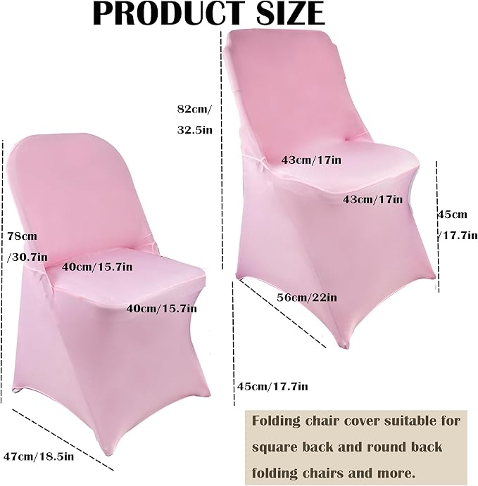 40PCS Stretch Spandex Folding Waterproof Chair Covers,Universal Fitted Chair Cover Protector for Wedding Party Banquet Holidays Celebration Decoration(Pink)