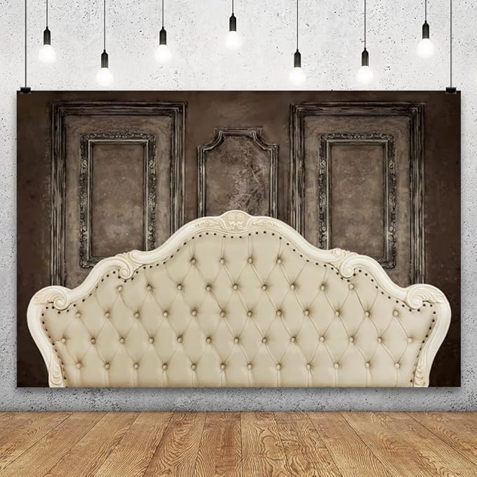 YongFoto Retro European Style Wall Texture Backdrop 20x10ft Classic Nordic Royal Sofa Headboard Pattern Photography Background Bridal Shower Wedding Party Banner Room Decor Portraits Photoshoot Props