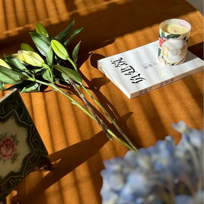 Velvet Tablecloth 60'' x 84'', Waterproof Washable Rectangle Table Cloth, Durable Farmhouse Table Cover for Fall Dining Thanksgiving Wedding Party- Caramel Orange