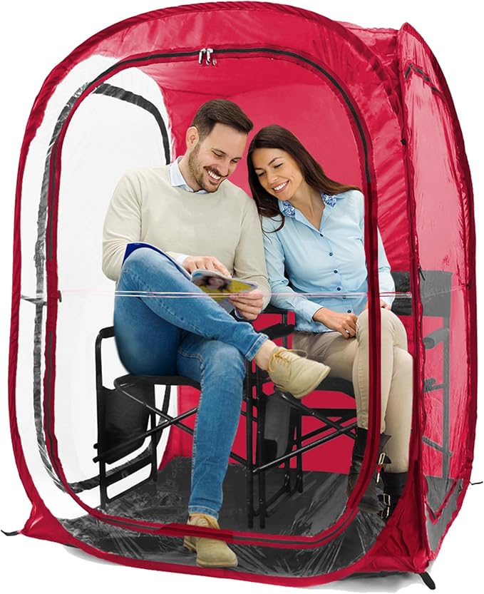WeatherPod® Pop-Up Sports Tent 1-2 Person – Instant Setup MyPod™ Original Shark Tank All-Weather Shelter for Outdoor Sports, Rain, Wind & Cold