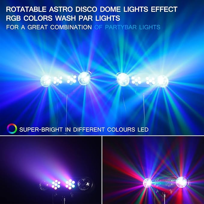 DJ Party Lights with Stand,Party Bar Light, Rotating Ball Disco Lights & Corlorful Par Light,Stage Lighting System Sound Activated for Bar Gig Move Band Dance Wedding Halloween Christmas