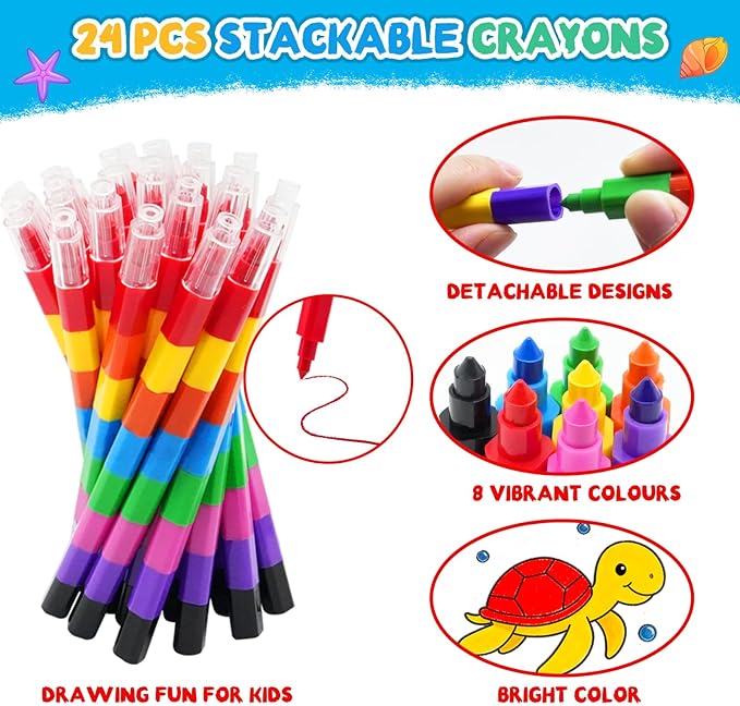 ZMLM 24 Pack Ocean Coloring Books for Kids with Crayons,Party Favors for Kids 4-8, Goodie Bags Stuffers for Toddlers, Classroom Prizes Birthday Return Gifts (Ocean)