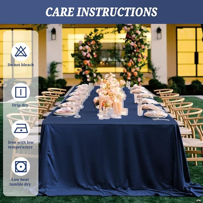 Pesonlook 6Pack Navy Blue Tablecloths for 6 ft Rectangle Tables, 60 x 102 Inch Rectangle Table Cloth Polyester Fabric Washable Table Cloth for Wedding Reception Banquet Party Restaurant
