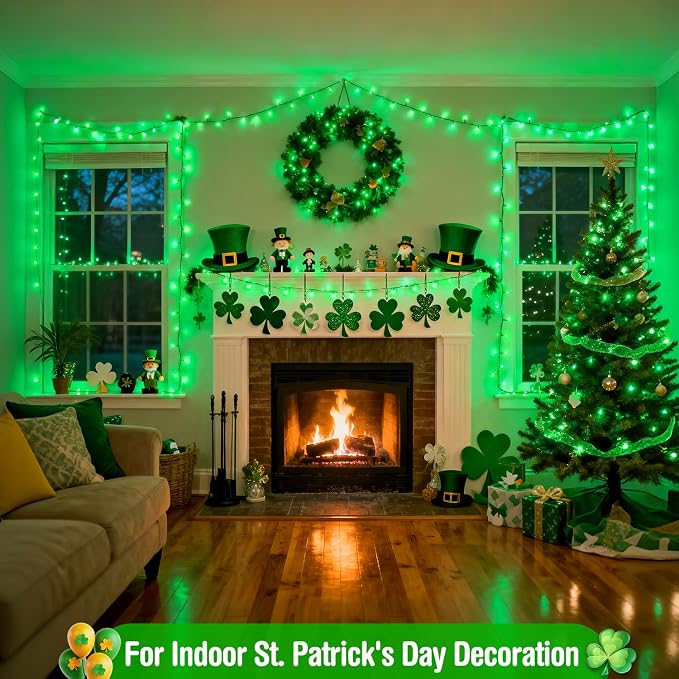 JMEXSUSS 250 LED Green String Lights - 91.5ft Christmas Lights Outdoor Waterproof, 8 Lighting Modes, Connectable Christmas Tree Light for Yard Patio Party Halloween Christmas Decorations (Pack of 2)