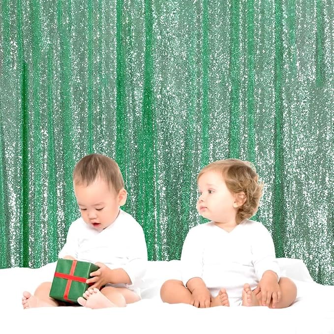 Eternal Beauty Mint Green Sequin Backdrop, 20x10 Ft Glitter Background Curtains for Shimmer Photography Party Wedding Birthday Back Drop Decor