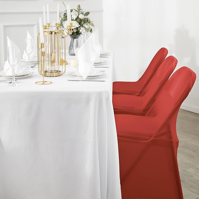 36 PCS Waterproof Stretch Spandex Folding Chair Covers, Dining Room Chair Slipcovers Protector for Wedding, Banquet, Party, Holidays, Celebration and Decoration（Red）