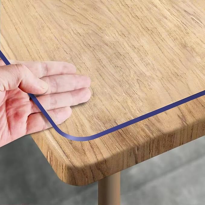 Royhom Clear Table Protector 36 x 72 Inch - 1.5mm Thick Plastic Table Cover, Clear Table Cover Protector Rectangle, Waterproof PVC Desk Mat for Coffee Table, Writing Desk, Dining Room, Dresser