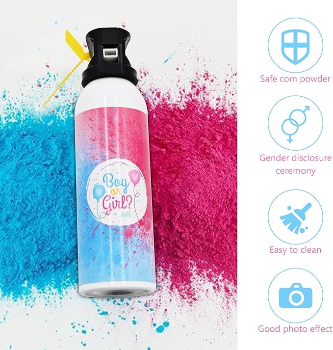Gender Reveal Fire Extinguisher Color Smoke-Set of 2,Baby Revel Extinguishers Smoke for Boy or Girl Gender Reveal Ideas,Fire Extinguishers Pink or Blue Smoke for Gender Reveal Decorations