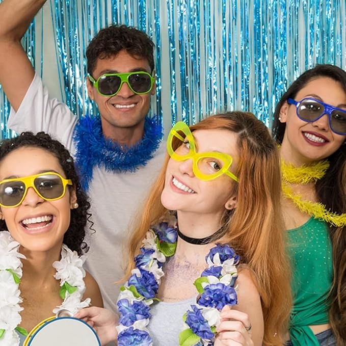 2 Pack Party Decorations Blue Streamers Fringe Backdrop Ocean Themed Decorations Foil Curtain Backdrop Blue Birthday Baby Shower Bachelorette Christmas Party Decor Supplies