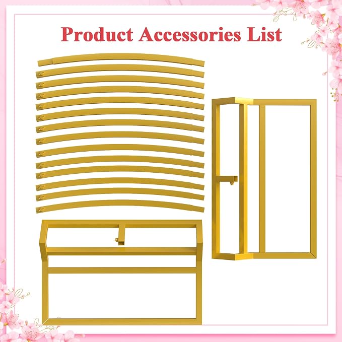 Putros Round Backdrop Stand 8ft, Gold Circle Balloon Arch Frame, Metal Round Arch, Circle Backdrop Stand for Wedding, Birthday Party, Anniversary, Bridal Ceremony, Graduation Decoration