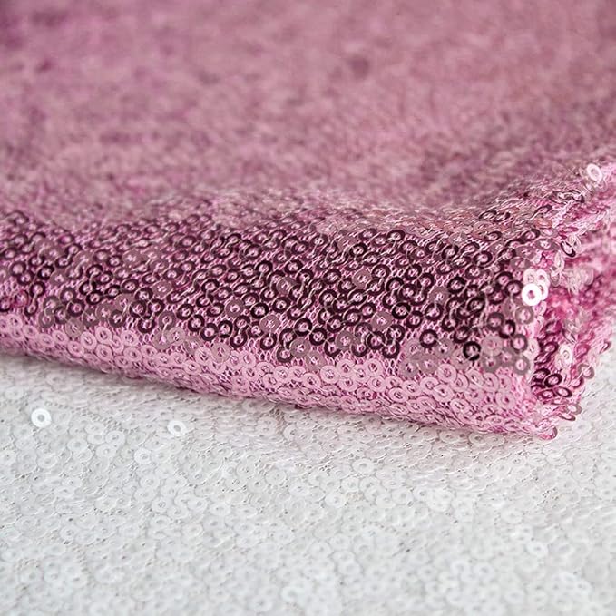 JYFLZQ Rose Pink Sequin Table Runners 12" x 72" Pack of 5 Sparkly Pink Metallic Table Runner Glitter Sequin Runner for Birthday Party Event Decorations