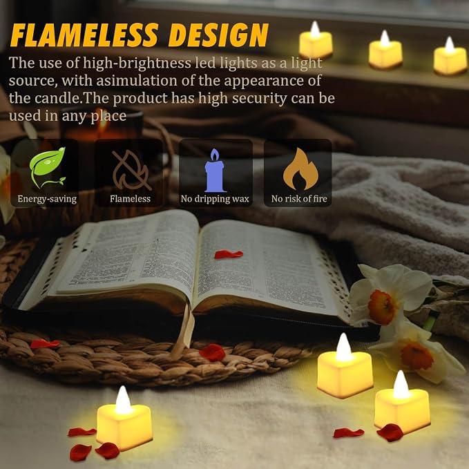 Acejoz Rose Petals and Candles Set, 6000 Pieces Fake Rose Petals and 72 Pieces Heart Candle Lights for Bedroom Romantic Decorations for Special Night, Wedding, Anniversary, Valentines Day