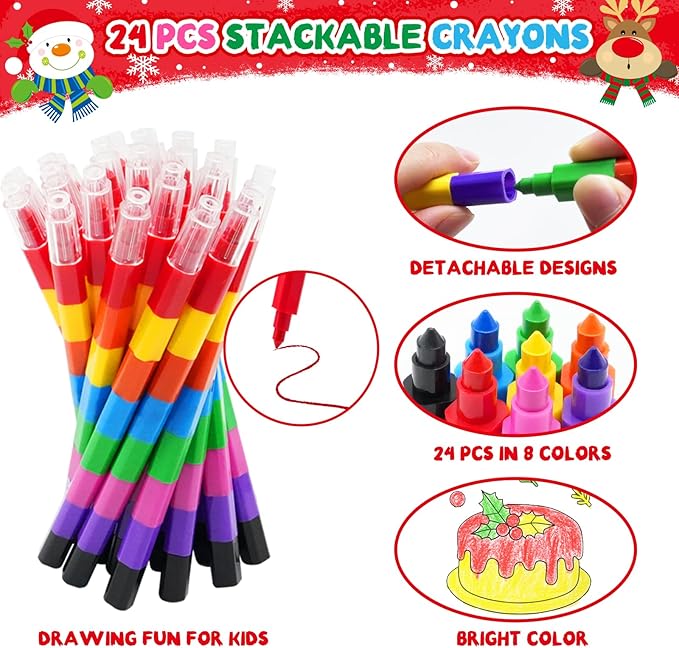 ZMLM 24 Pack Christmas Coloring Books for Kids with Crayons,Party Favors for Kids 4-8, Goodie Bags Stuffers for Toddlers, Classroom Prizes Birthday Return Gifts (Christmas)