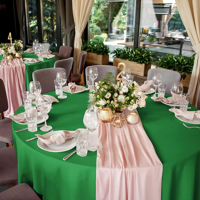 YMHPRIDE 6 Pack Round Tablecloth Green Table Cloth 120 Inch Polyester Round Table Cloth,Green TableCloths Round Washable Fabric Table Covers for Wedding,Party,Dining,Banquet