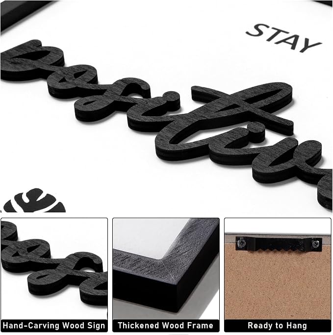 3D Wood Inspirational Wall Art, Framed Motivational Office Wall Decor, Positive Affirmations Wall Decor for Home Office Bedroom Living Room (Ready to Hang, 12x16 Inch, Set of 3, Framed)