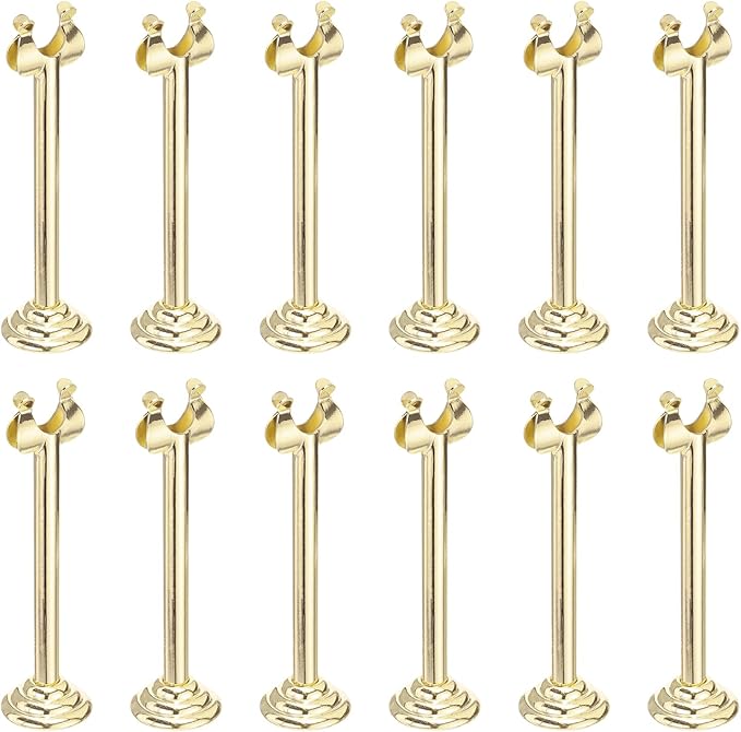 MECCANIXITY 12Pcs Table Number Holder 3.9 Inch Place Card Holder Picture Holders Gold Table Sign Holders for Wedding Anniversary Birthday Party