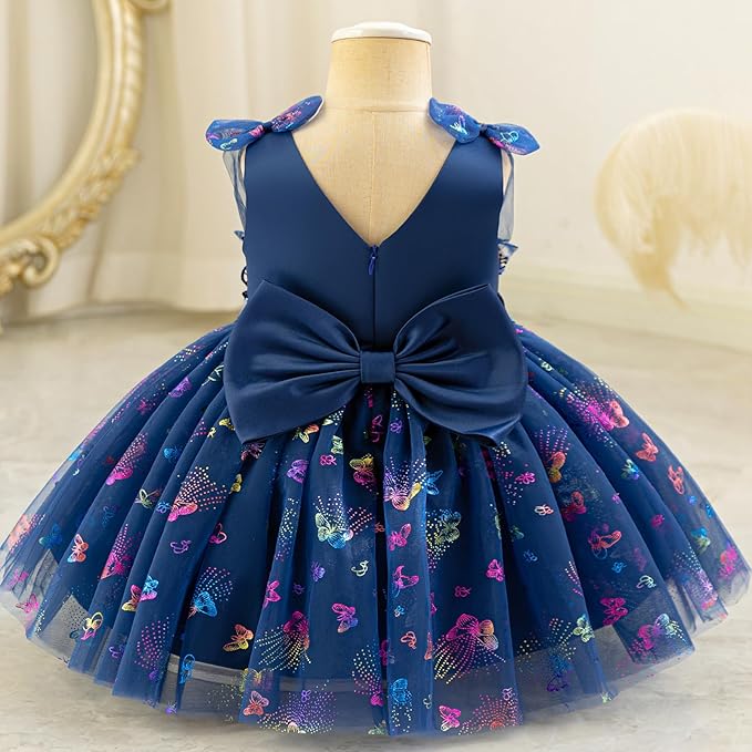 Baby Girls Butterfly Birthday Dress Baby Girl 3D Butterfly Princess Dress Photography Wedding Cake Crush