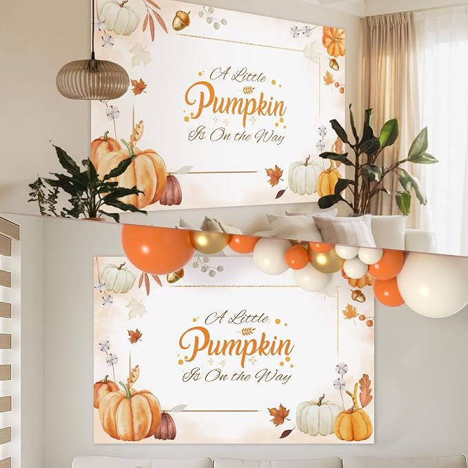 Baby Shower Balloons - Autumn Baby Showers Decor ， Baby Showers Decorations ， Baby Shower Decors ， Carry a Background Cloth And 4 Baby Balloon Boxes