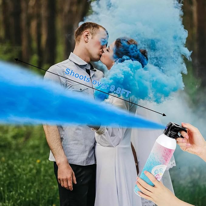 Gender Reveal Fire Extinguisher: 2 Packs Gender Reveal Ideas Only for Baby Boy with 100% Biodegragable for Gender Reveal Decorations (Blue)