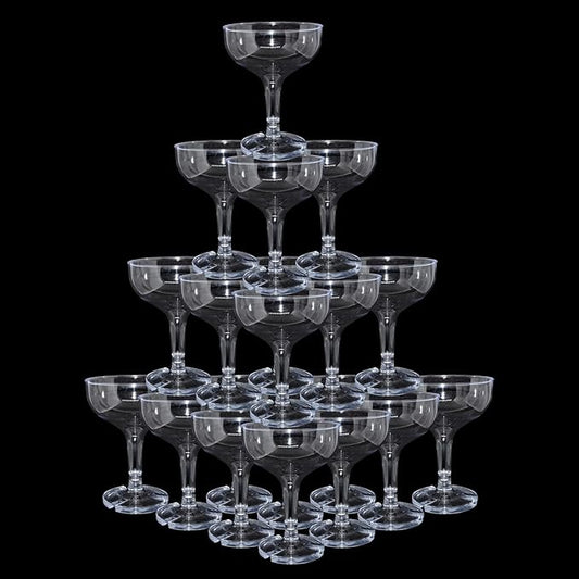 30 Pcs 5oz Plastic Champagne Coupe Glasses