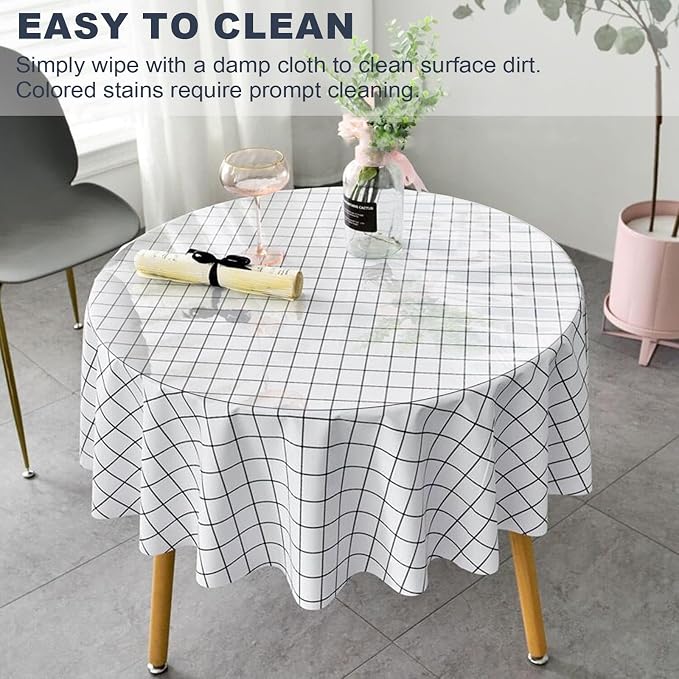 LovePads Round Clear Table Protector, 1.5mm Thick 30 Inch Plastic Table Cover, Waterproof Vinyl Tablecloth Round Protective Tabletop Pad for Kitchen Countertop Coffee Desk, Heavy Duty & Easy to Clean