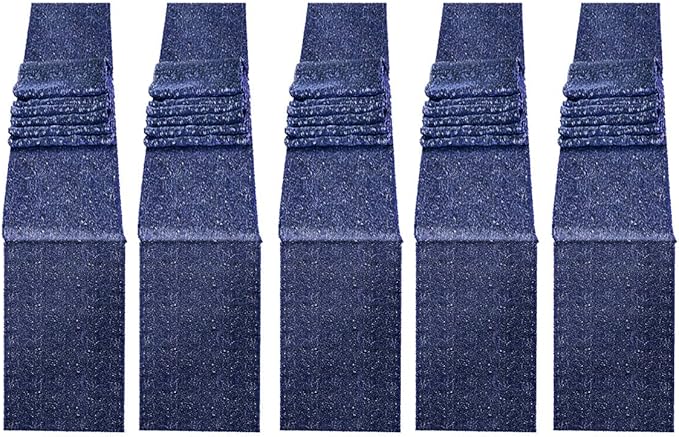 JYFLZQ Navy Blue Sequin Table Runner 12" x 108" Pack of 5 Sparkly Navy Metallic Table Runner Glitter Sequin Runner for Table Birthday Party Event Decorations