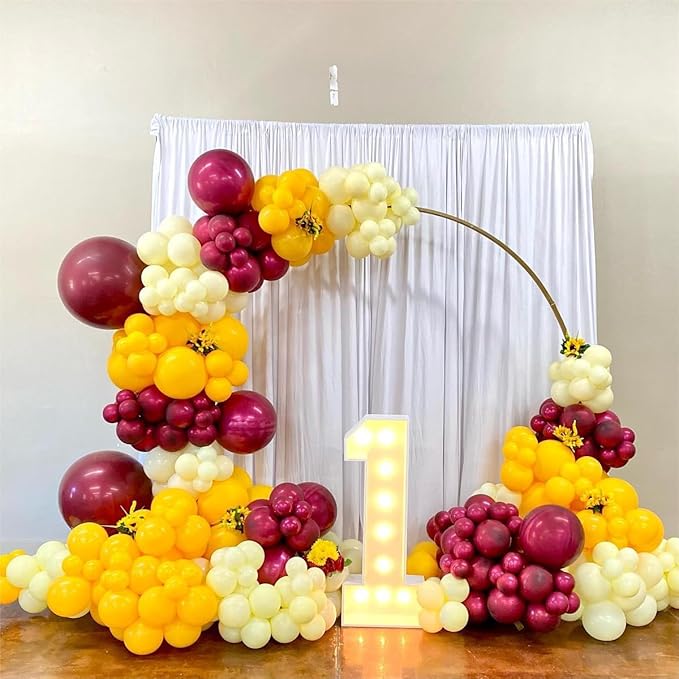 Double Stuffed Burgundy Balloons Different Size 115Pcs 5/10/12/18 Inch Maroon Balloon Garland Arch kit for Birthday Wedding Baby Shower Anniversary Party