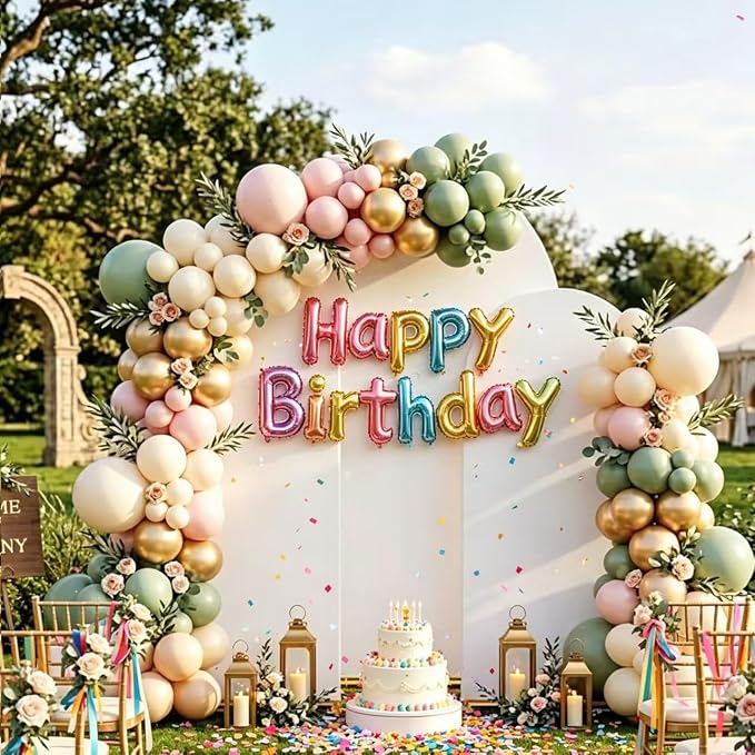 Arch Backdrop Stand and Cover Set (7.2ft,6.6ft,6ft) Metal Arch Frame Stand Gold with White Cover for Wedding Birthday Party Baby Shower with Storage Bag(White, 7.2FT+6.6FT+6FT)