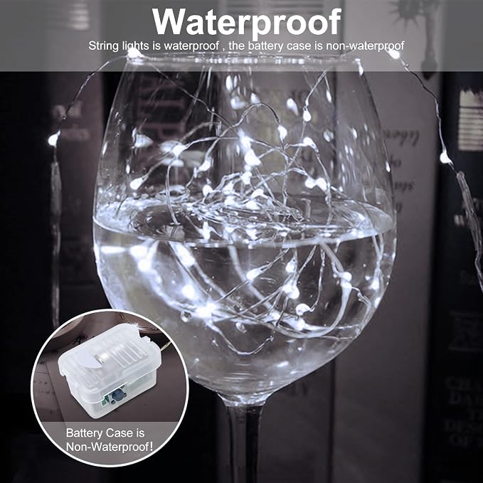 AIKEI 6 Pack LED Fairy Lights Battery Operated, Mini String Lights Waterproof 7 Feet 20 Led Firefly Starry Lamps 3 Working Modes for Wedding Party Bedroom Garden Halloween Christmas Decoration White