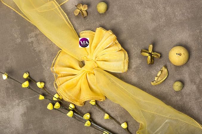 VDS Pack of 200 Organza Chair Sashes for Weddings & Events Décor | Sheer Shiny Dining Chair Bows for Banquet, Party, Reception | Reusable Decorative Sash for Folding & Chiavari Chairs - Gold
