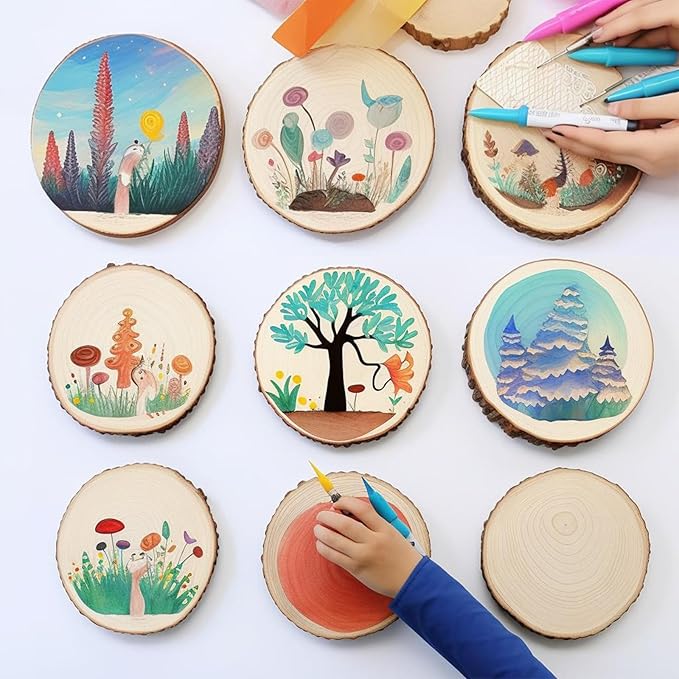 Large Unfinished Wood Slices for Centerpieces 10 Pcs 10-11 inches Natural Wood centerpieces for Tables Table Decor, Rustic Wedding Centerpieces，Wood Rounds for Crafts, and Wooden Christmas Decoration