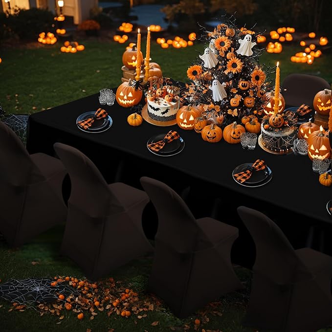 Babenest Spandex Folding Chair Covers - 50 PCS Halloween Upgraded Universal Stretch Washable Fitted Chair Slipcovers Protector for Wedding, Holidays, Banquet, Party, Celebration (Black)