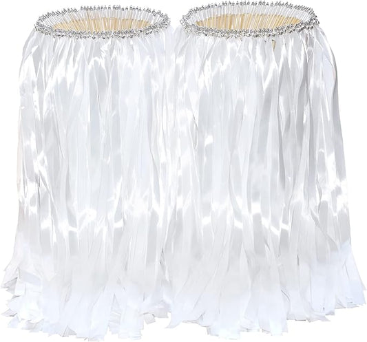 Kingsnow 100 Pack Ribbon Wedding Wands Wedding Send Off Ideas with Silver Bells Silk Fairy Stick Wands Wedding Wand Favor Wands Streamers for Wedding Ceremony Exit Party Baby Shower Party Activities