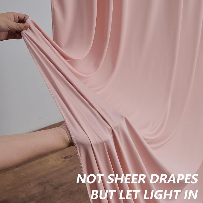30ft×10ft Wrinkle Free Dusty Pink Backdrop Curtain for Parties | 6 Panels 5ft×10ft Soft Silky Polyester Pink Photo Backdrop Drapes for Wedding Party Baby Shower Decor Back Drop Cloth