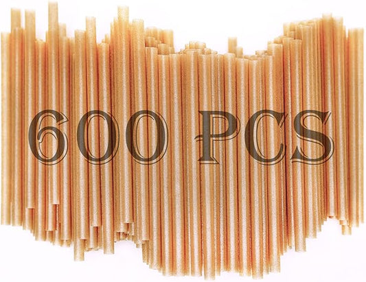 5 Inch 600pcs Biodegradable Cocktail Straws Made from Sugarcane Fiber A CompostableSturdy Drinking Straws for Hot and Cold Drinks Not Foggy Packed by 200 Count per box(3 packs)