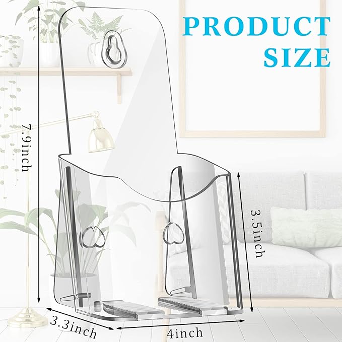 Yookeer 20 Pieces Acrylic Brochure Holder 4 x 8 Inches Rack Card Holder Clear Pamphlet Holders Display Stand for Vendors, Brochure, Trifold, Magazine, Pamphlet, Booklets