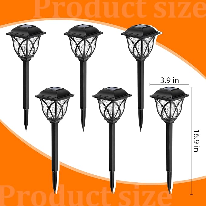 GIGALUMI Solar Lights Outdoor Waterproof, LED Solar Garden Lights, Outdoor Decorations, Garden Decor for Yard, Patio, Landscape, Planter, Walkway