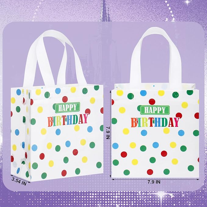 Sweetude 40 Pcs Cartoon Street Gift Party Favor Bags with Handle, Non Woven Goodie Bags Birthday Favor for Birthday Baby Shower Packaging Supplies