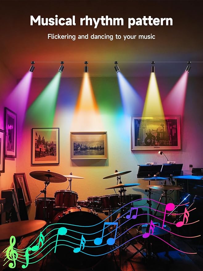 Tyute RGB Spotlights Indoor- Color Changing Picture Lights with 16 Million Colors, LED Uplighting with App & Remote Control, Timer Dimmable Mood Lighting for Home Party Plant Decor