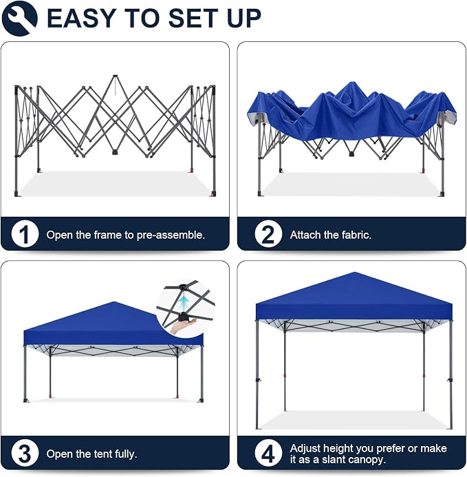 COOSHADE Durable Instant Canopy 10x10Ft(Blue)