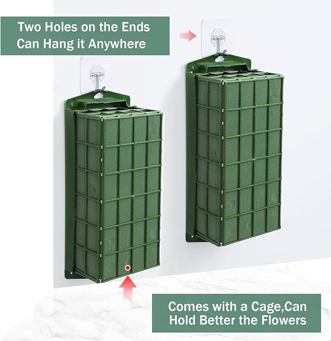 Floral Foam Cage 4pcs, Floral Foam Blocks, Flower Holder for Artificial Flower Arrangement Bulk Dry Floral Block for Christmas, Wedding, Garden Decoration