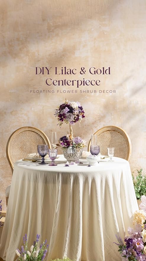 Ling's moment Artificial Flowers and Greenery for DIY Lilac & Cream Deluxe Box Wedding Bouquet Centerpieces Floral Arrangement Decor