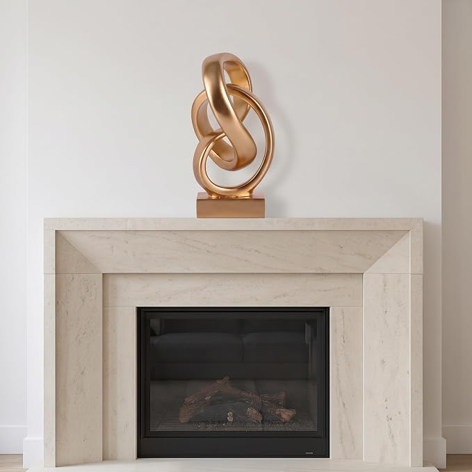 WUBIANJIE Abstract Sculpture Knot Decor, Resin Abstract Sculptures Home Decor, Modern Geometric Tabletop Art Object for Living Room Shelf Mantel Entryway Console