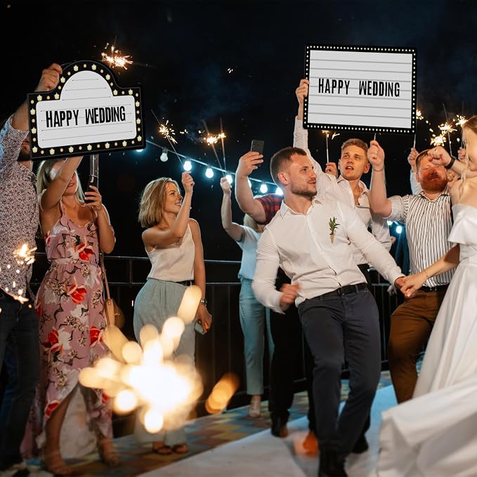 Feifeiya 6 Pack Wedding Bottle Service Sign with Letters Sticker Entrance Props Bridal Party Nightclub Bottle Service Sign with Letters for Nightclub Clubs Weddings Parties(Classic,Black)