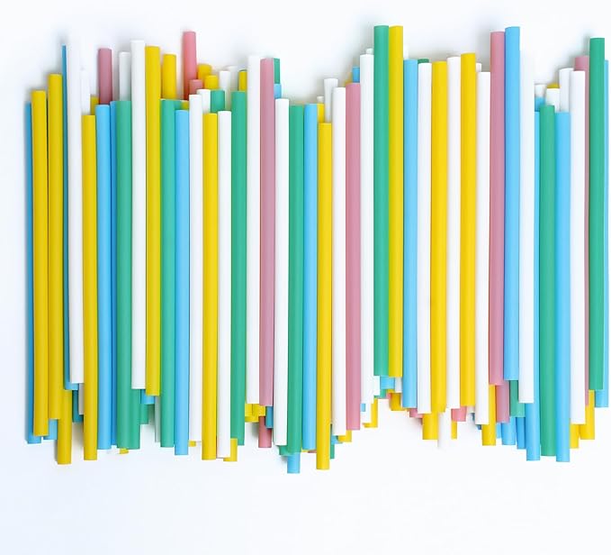 5.75" Short Cocktail Straws Plastic-Free,Colorful Disposable Drinking Straws 200pcs,Plant-Based Stylish Party Straws,A Plasticless Sturdy Drinking Straws for Hot and Cold Drinks Not Foggy