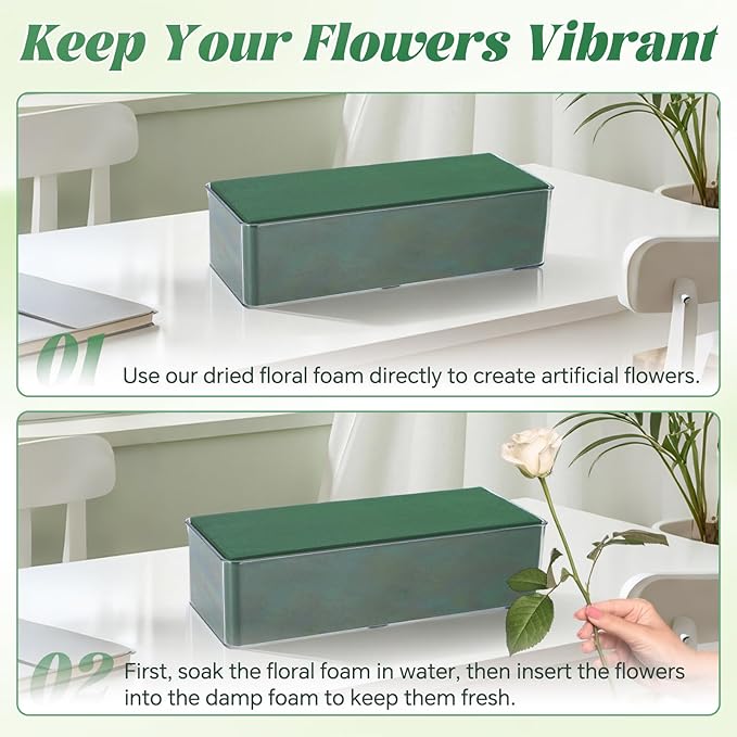 8 Set Rectangle Acrylic Planter Box 9 x 3.5 Inch Flower Boxes for Arrangements Clear Plastic Flower Box with Removable Foam Blocks Liner for Centerpiece Home Wedding Garden Decor