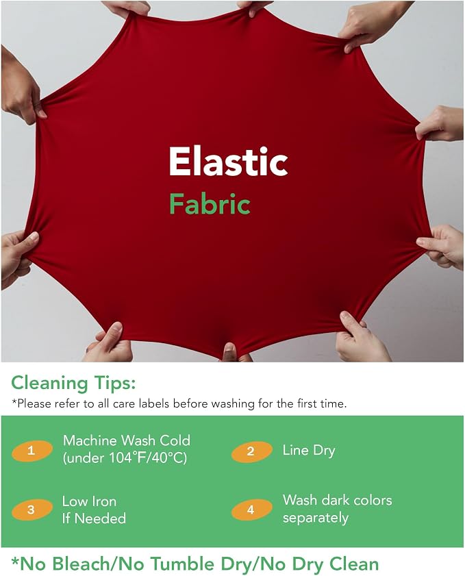 KeyWave Cocktail Table Tablecloth with Skirts - 24x43 Inch Wavy Spandex High Top Cocktail Table Covers, Ruffle Drape Highboy Tablecloth Reusable for Party Wedding Cake Standing Table, Red, 6 Pack