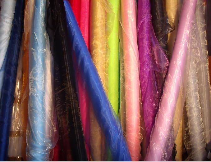 MDS Pack of 15 Yard Sheer Organza Fabric for Wedding Party Home Event Banquet Decorations, Backdrop Curtain Craft Dress Sewing Fashion DIY Crystal Organza Tulle Fabric Bolt 44” Wide - Plum